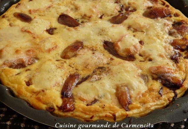 Tarte au Maroilles endives et échalotes confites