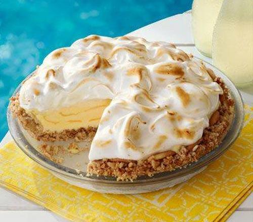 Lemon meringue ice-cream pie