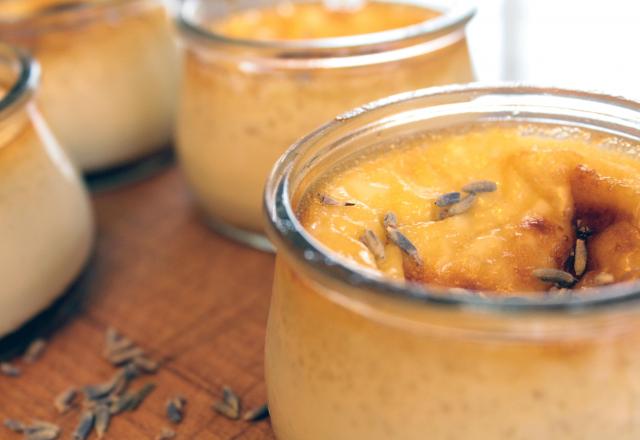 Crème caramel légère à la lavande