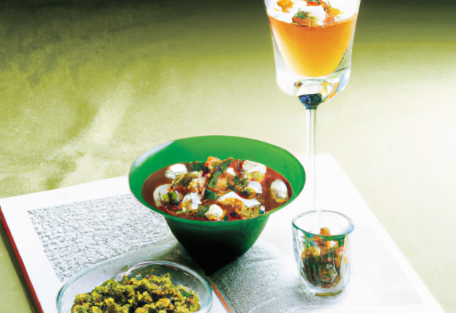 Bar et pois chiches, jus d'étrilles