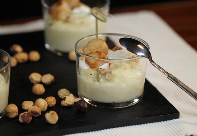 Verrines au velouté de panais et noix de St Jacques