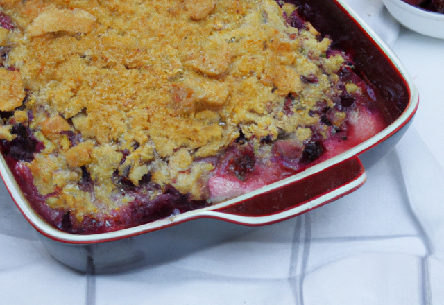 Crumble aux cerises et au miel selon mamie