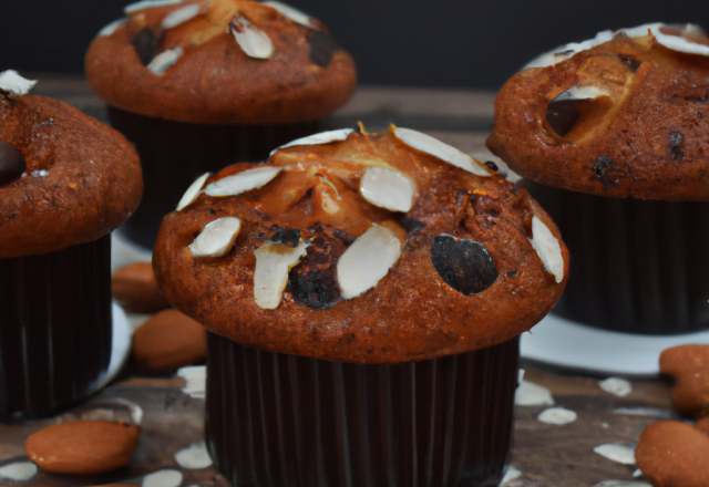 Muffins aux pépites de chocolat noisettes et amandes