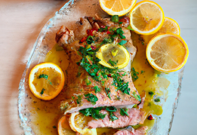 Côte de veau et son jus citronné