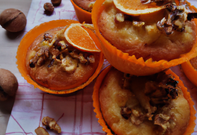 Cupcake à l'orange et aux noix