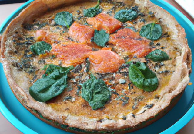 Tarte au saumon et épinards au thermomix