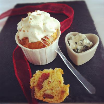 Cupcakes chorizo & chantilly au roquefort