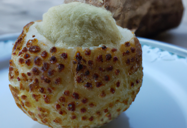 Boule de céleri rôtie en croûte de sel à la vanille