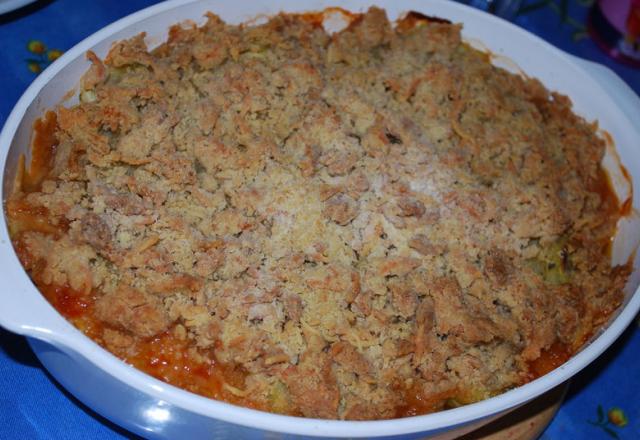 Crumble de légumes du soleil sous une pâte sablée