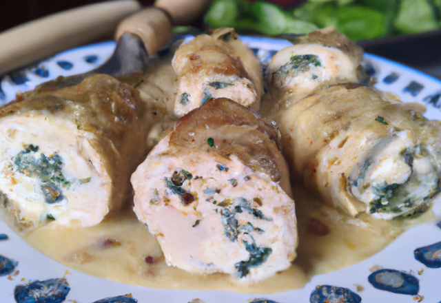 Roulades de volaille au roquefort