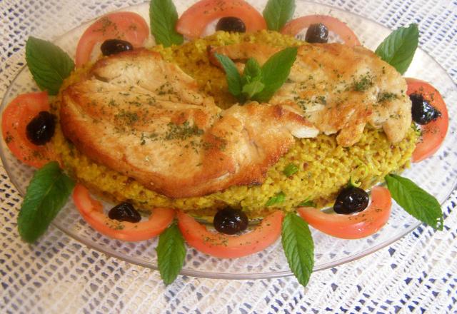 Quinoa au curry et blanc de poulet