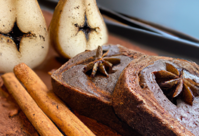 Poires, chocolat et pain d'épices