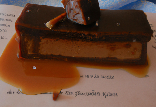 Bûche chocolat, spéculos sur lit de caramel