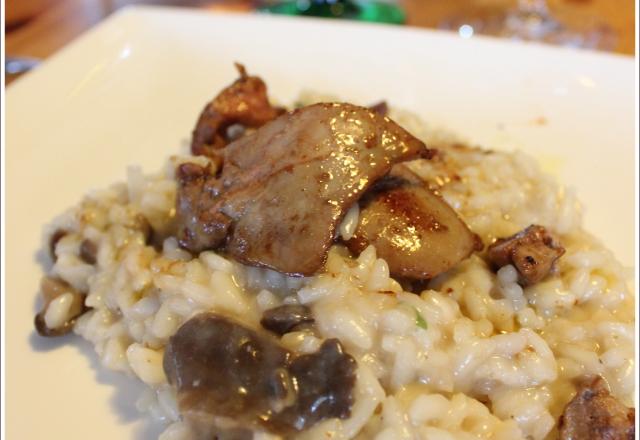 Risotto aux champignons et foie gras poêlé