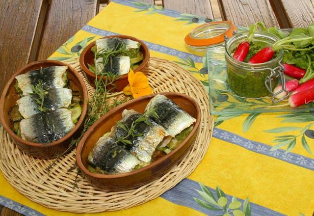 Sardines farcies au pesto de fanes de radis