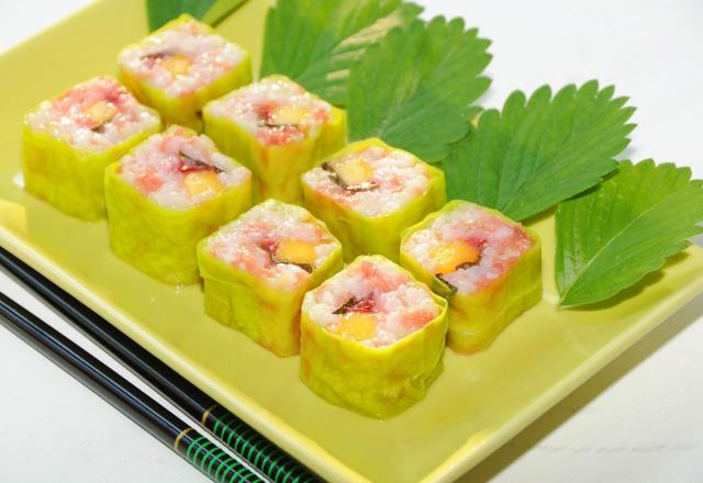 Maki sushis fraise pamplemousse