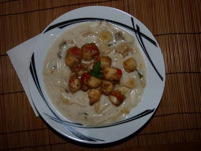 Soupe de St Jacques en bouillon coco