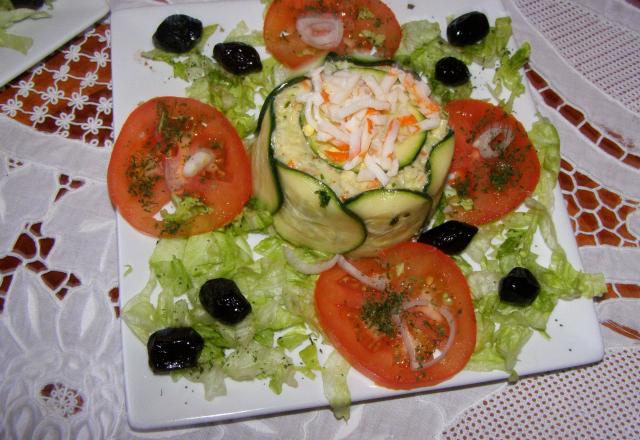 Chou-fleur enrobé de courgettes