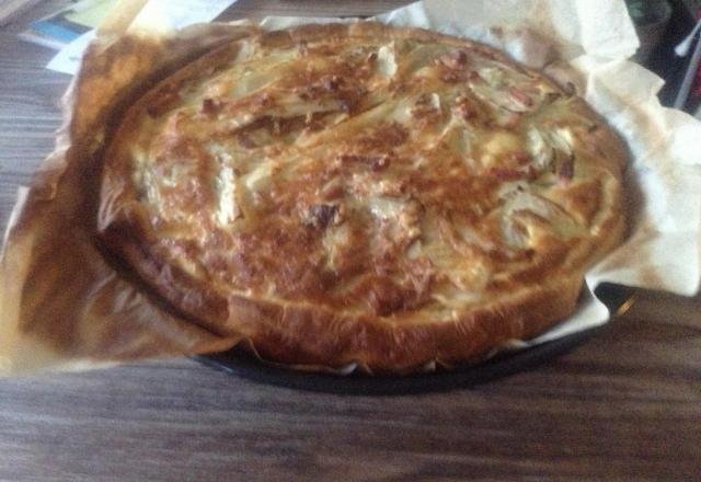 Quiche aux endives, lardons et gouda