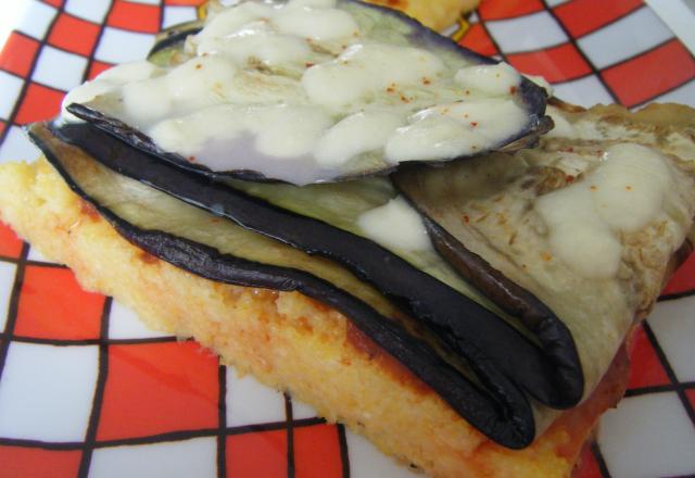 Tartines de polenta aux aubergines grillées