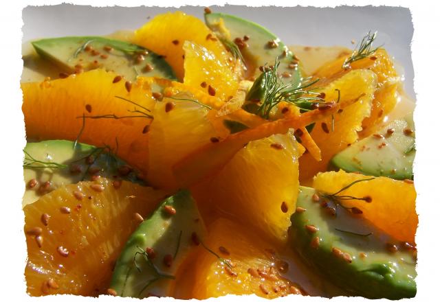 Salade d'avocat et suprêmes d'orange