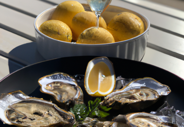 Emincé de barbue et huitres pochées au champagne