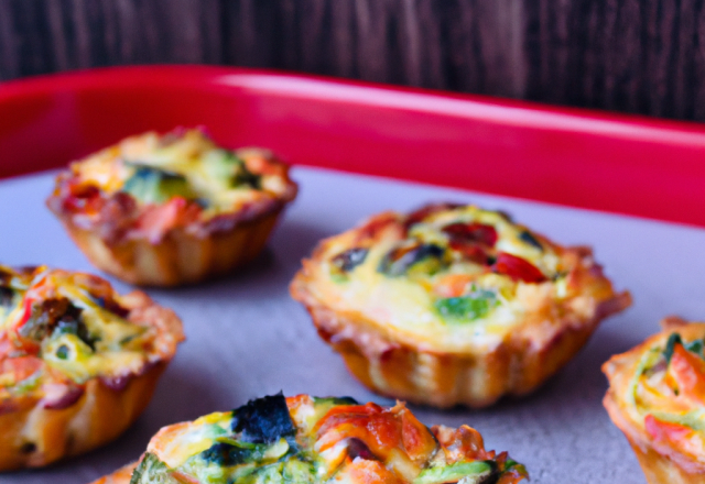 Mini quiches à la ratatouille et au poulet