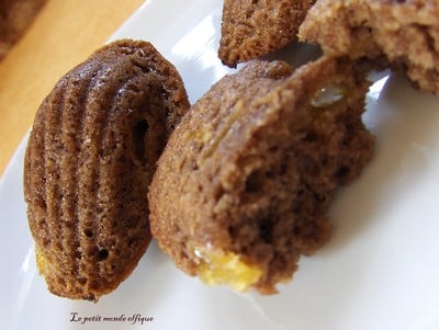 Madeleines tendrement chocolat aux zestes de citron caramélisés