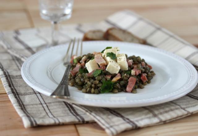 Salade de lentilles La Vache qui Rit