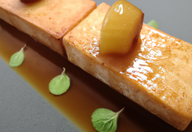 Carré feuilleté de foie gras sur lit sucré