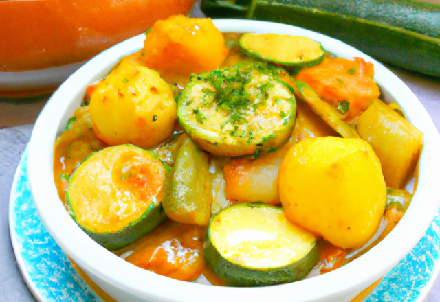 Tajine de courgettes, patates douces au Companion