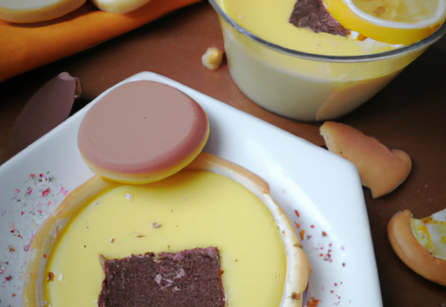 Crémeux à la citronnelle et chocolat et son sablé normand