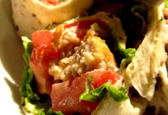 Wrap au poulet croustillant sauce au raifort