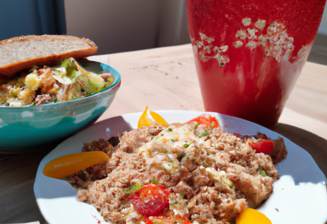 Taboulé au quinoa et sa tartine de hoummous