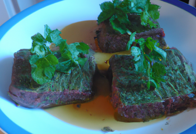 Petit palet de bœuf aux herbes