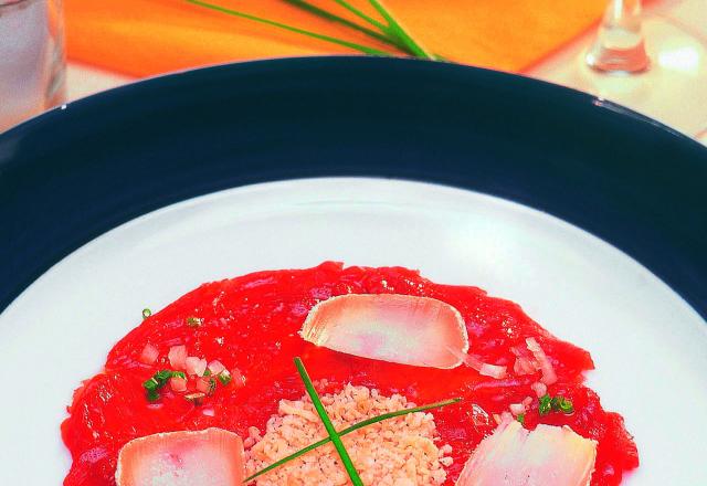 Carpaccio de charolais aux copeaux de Chavignol