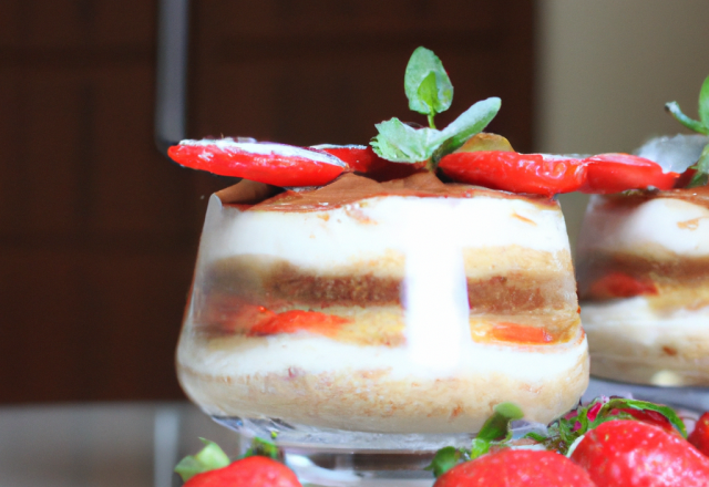 Tiramisu aux fraises en verrine rapide