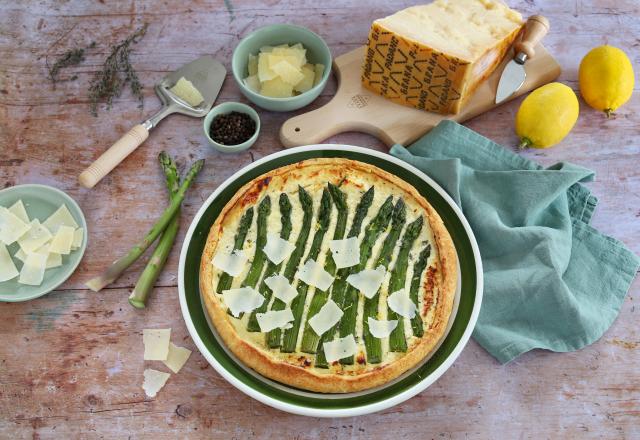 Tarte salée aux asperges vertes et Grana Padano AOP