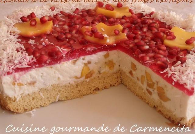 Gâteau à la noix de coco et aux fruits exotiques