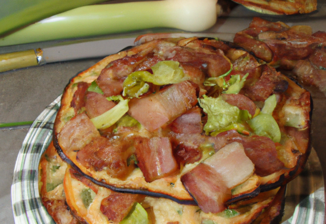 Galettes de céréales gourmandes lardons gruyère aux poireaux émincés