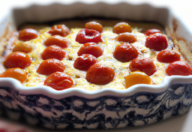 Tomates cerises en clafoutis