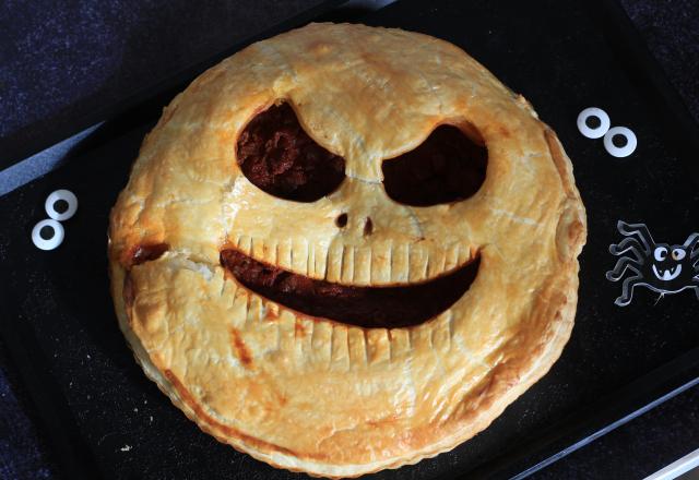 Tourte bœuf et tomates Halloween