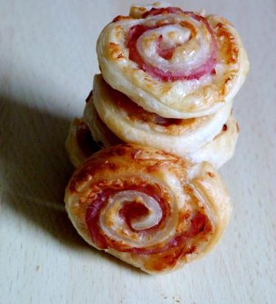 Palmiers feuilletés jambon et emmental