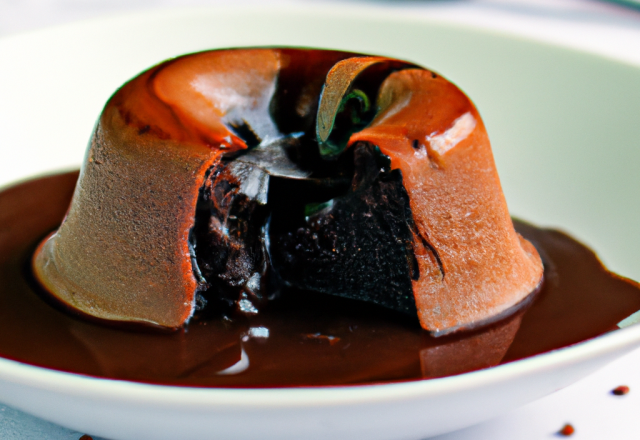 Fondant au chocolat sauce arabica