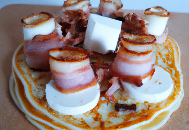 Blinis au bacon et fromage