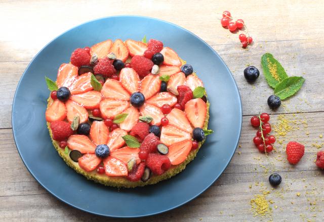 Tarte fleurs aux fruits rouges