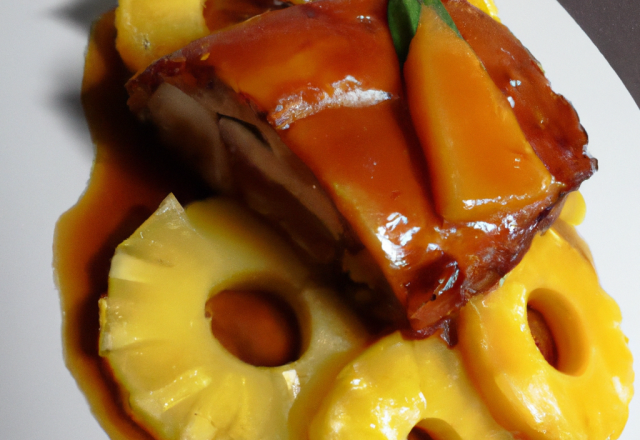 Tronçon de porc au caramel d'ananas