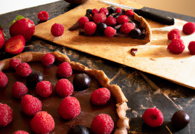 Tarte au chocolat et aux fruits rouges