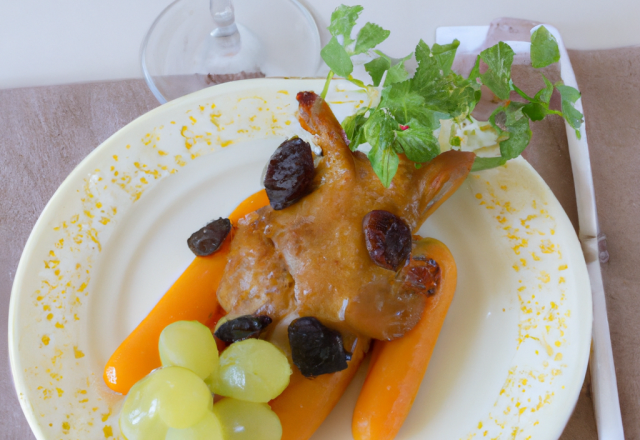 Lapin sauté au raisin