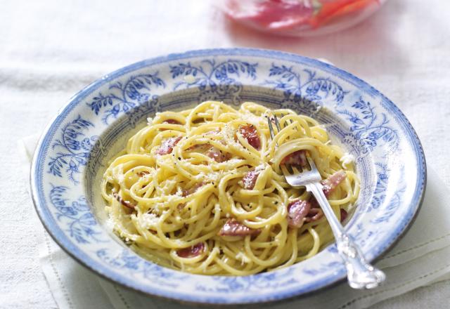 Spaghettis carbonara et parmesan